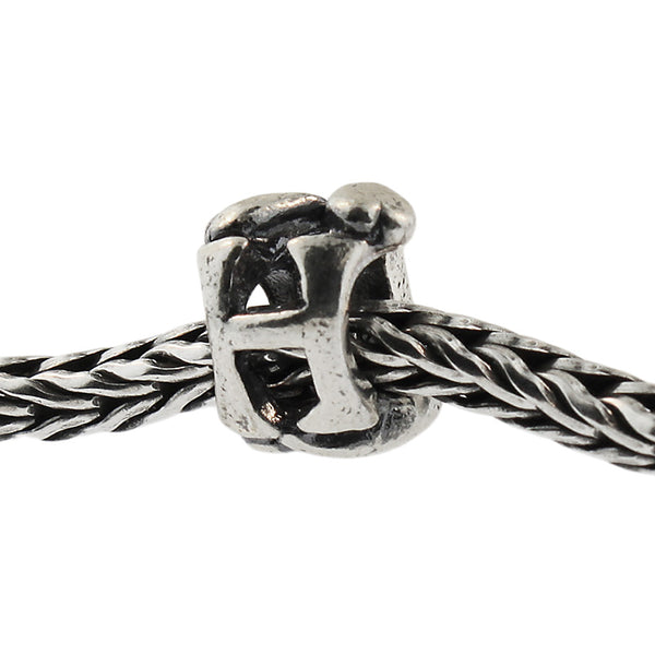 11144H Letter Bead H, Silver