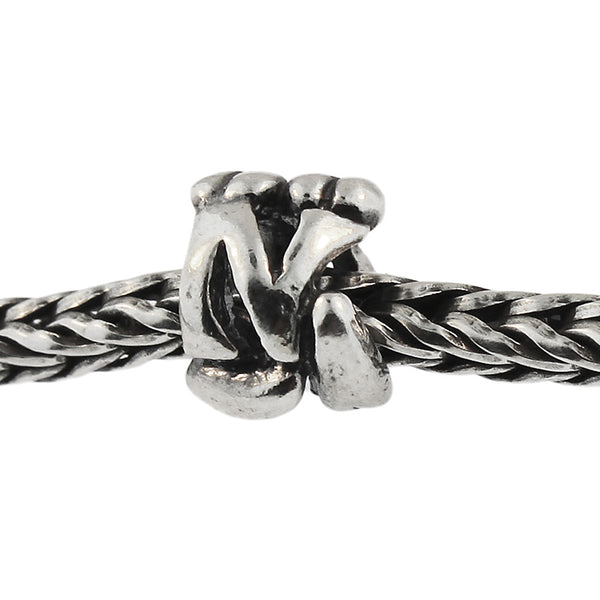 11144N Letter Bead N, Silver