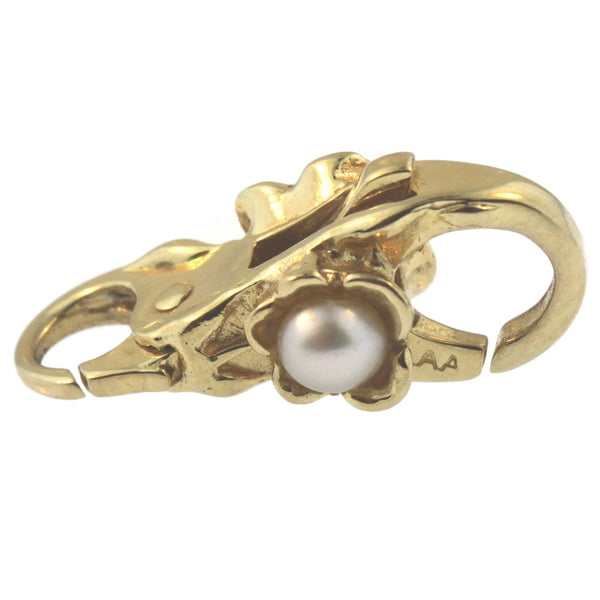 20110 Flower/Freshwater Pearl Lock, Gold