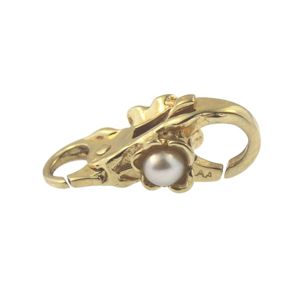 20110 Flower/Freshwater Pearl Lock, Gold