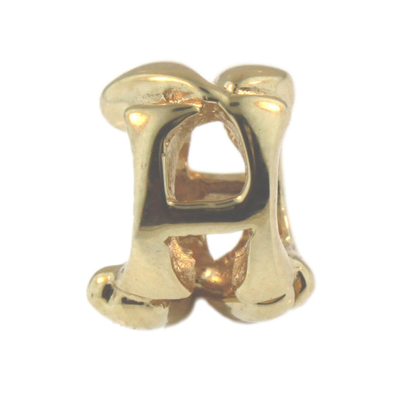 21144H Letter Bead H, Gold