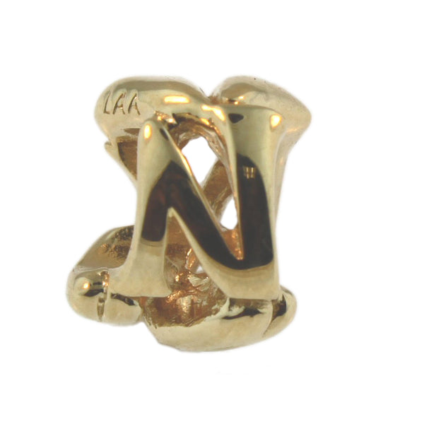 21144N Letter Bead N, Gold