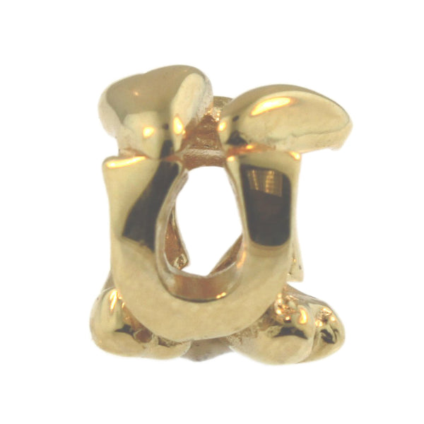 21144U Letter Bead U, Gold