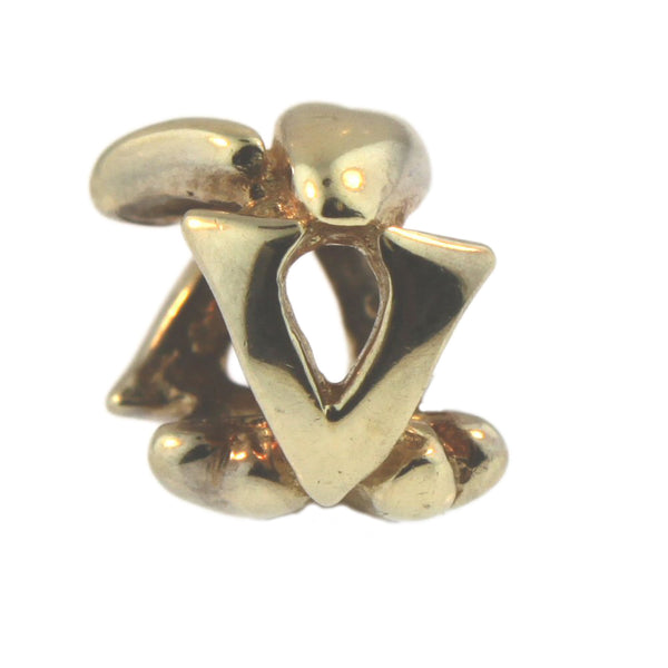21144V Letter Bead V, Gold