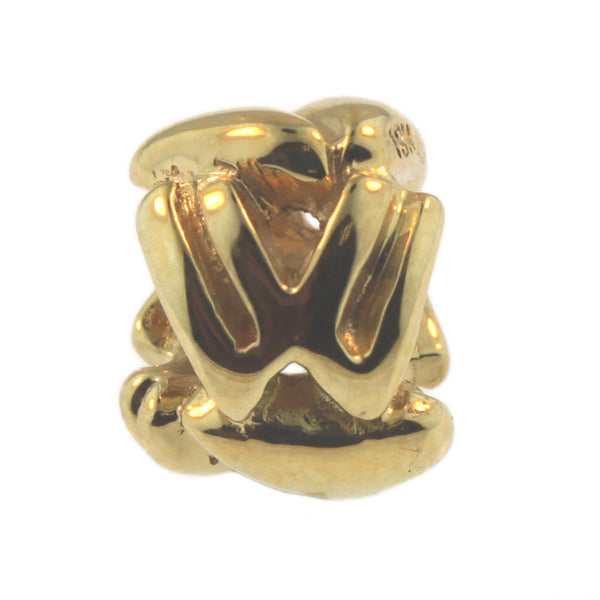 21144W Letter Bead W, Gold