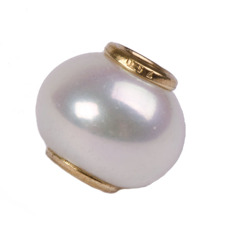 Trollbeads 51702G White Freshwater Pearl w/ Gold Core (51703)